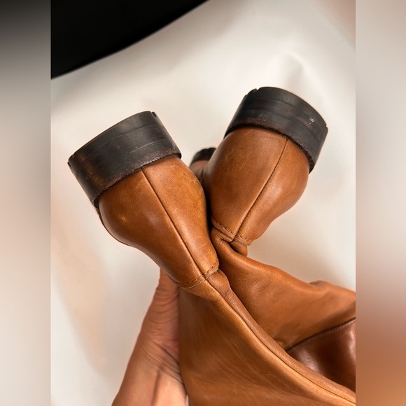 Cole Hahn Tall Boots Cole Haan Brown Leather Arlington tie back Riding Boots 8 - Picture 7 of 16